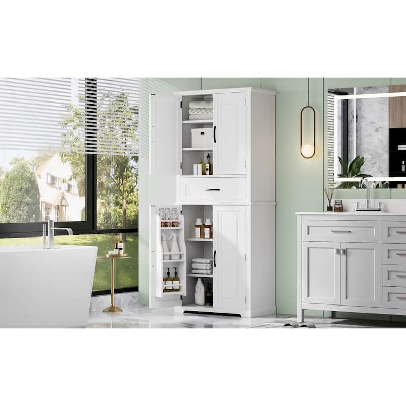 Roomfitters Bathroom Storage Cabinet with Multi-functional Storage, Drawer with Slide Rails and Adjustable Shelf