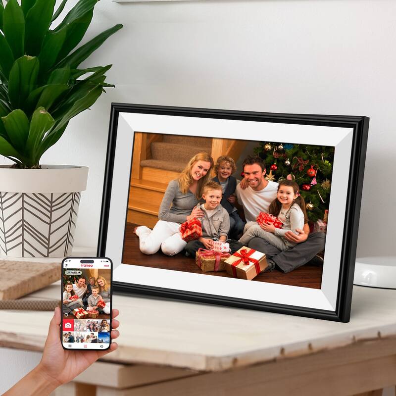 10.1" WiFi Frameo Digital Picture Photo Frame - Aluminum Frame - Black