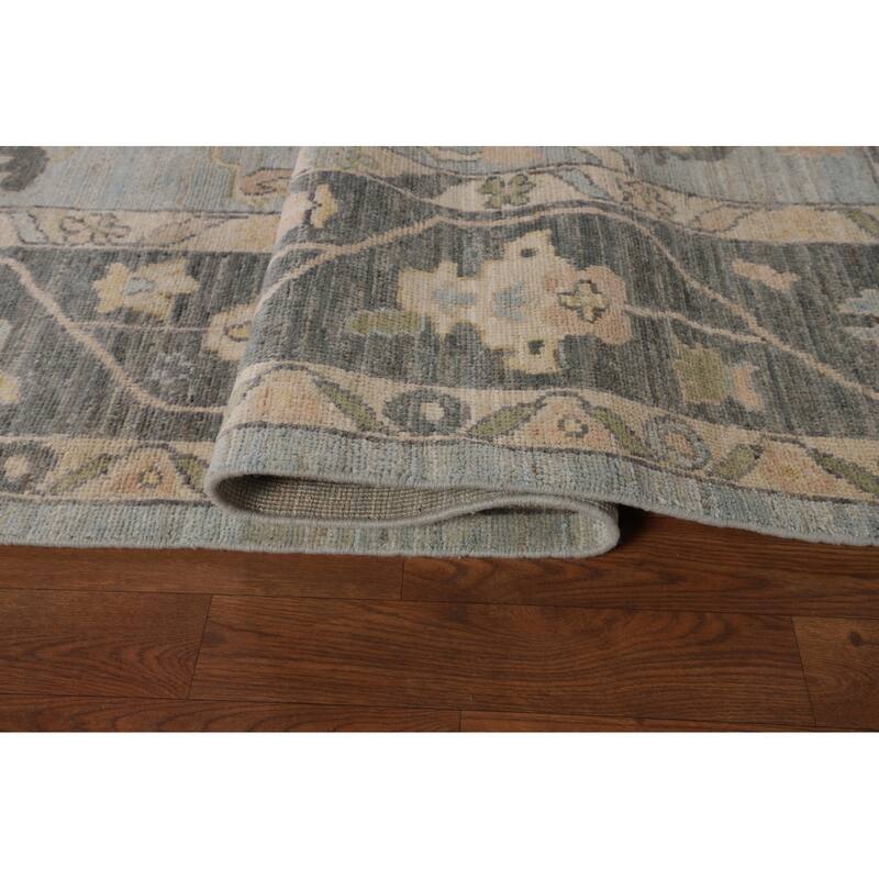 Vegetable Dye Oushak Area Rug Hand-Knotted Turkish Wool Carpet - 8'0"x 9'11"