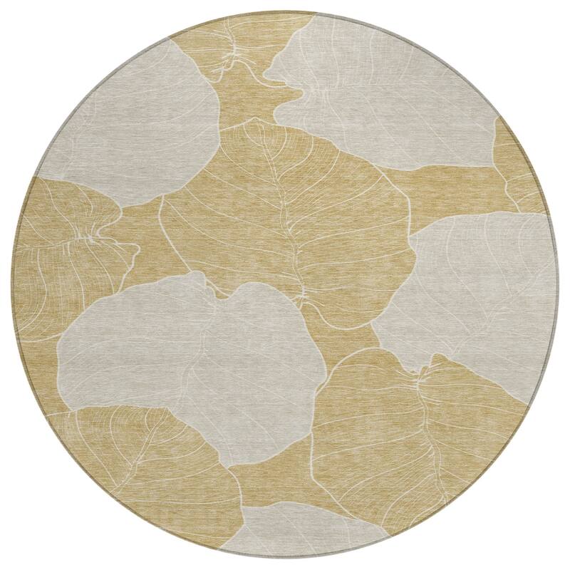 Machine Washable Indoor/ Outdoor Tropical Floral Chantille Rug