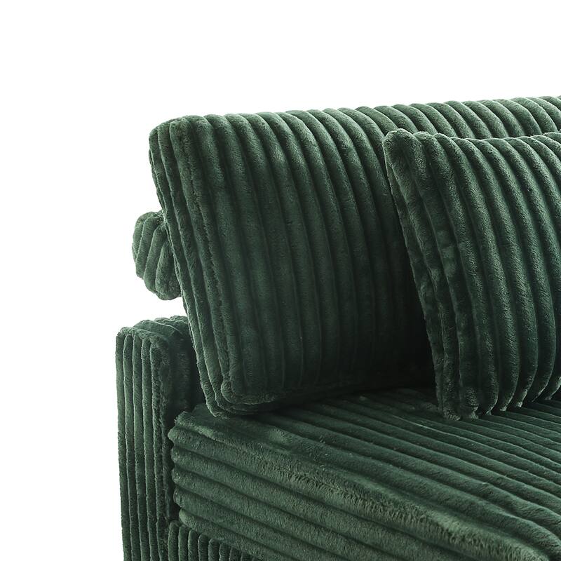 Plush Corduroy Modular Sectional Sofa Comfy Couch