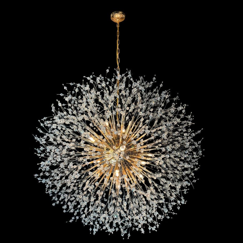 Starburst Modern Crystal Chandelier 32" Wide Crystal Lighting Fixture