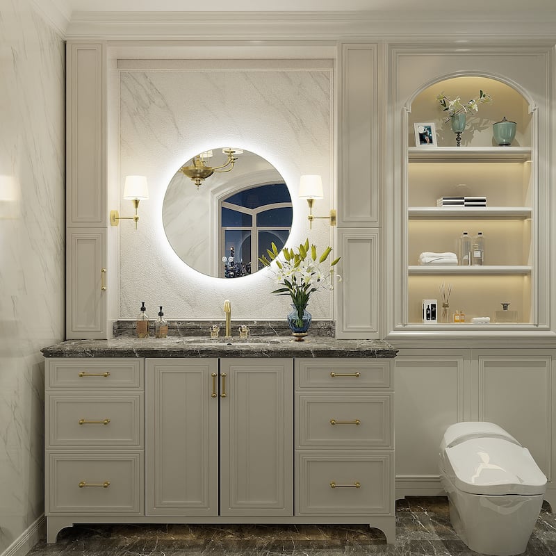 UL Certified Multiple shapes Frameless Anti-Fog 3 Colors Dimmable LED Backlit Wall Bathroom Vanity Mirror