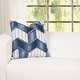 preview thumbnail 13 of 18, Vintage Washed Denim Throw Pillow with Removable Cover White Denim Chevron