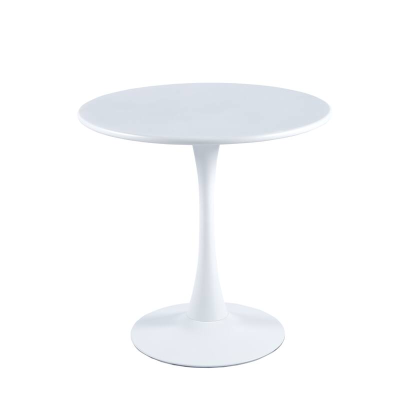 Romantic Modern Antiscratch Round Dining Table, Solid Metal Base