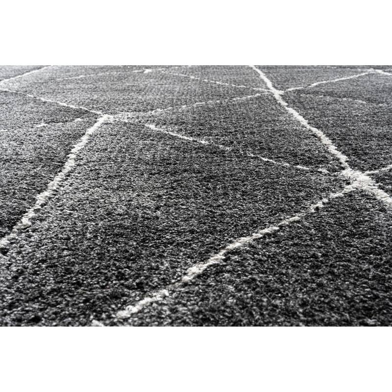 Nina Rowan Black and Ivory Recycled Polyester Area Rug - 6' x 9'