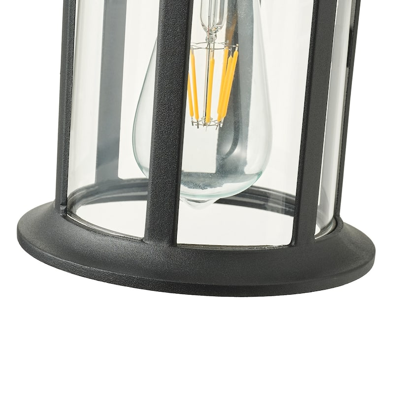 1-Light Cylinder Roof Shape Wall Sconces Outdoor Lights - 6.5"D×6.5"W×15"H