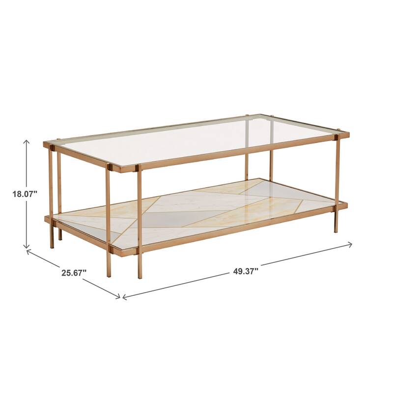 Kew Champagne Gold Finish End Table and Coffee Table Set by iNSPIRE Q Bold