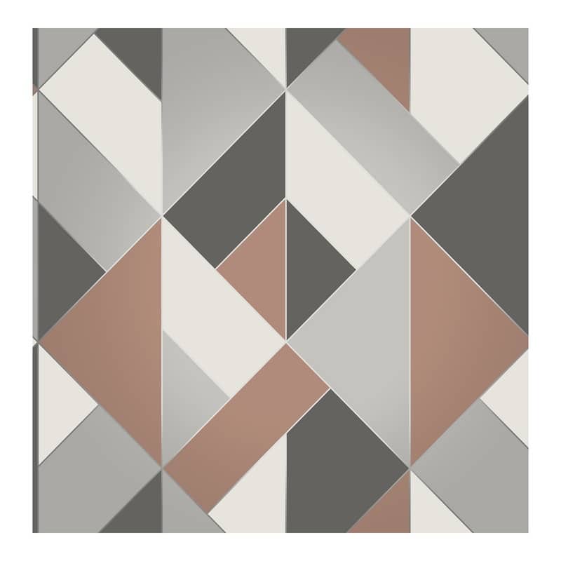 Brewster Delano Copper Structured Geo Wallpaper - 20.5 x 396 x 0.025