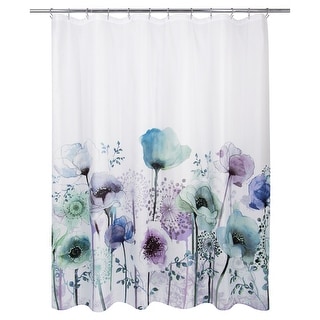 Blue Poppies Shower Curtain - On Sale - Bed Bath & Beyond - 34657230