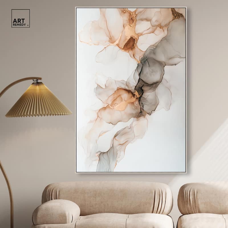 Smoky Gold Drift Canvas by Art Remedy