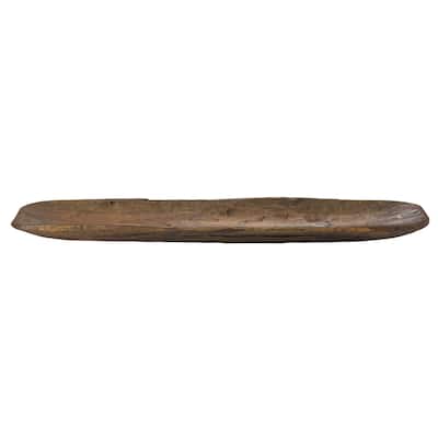 Luxury Living Furniture Solid Wood Pecan Hand-Carved Decorative Bowl for Tabletop and Kitchen, Coffee Table Centerpiece