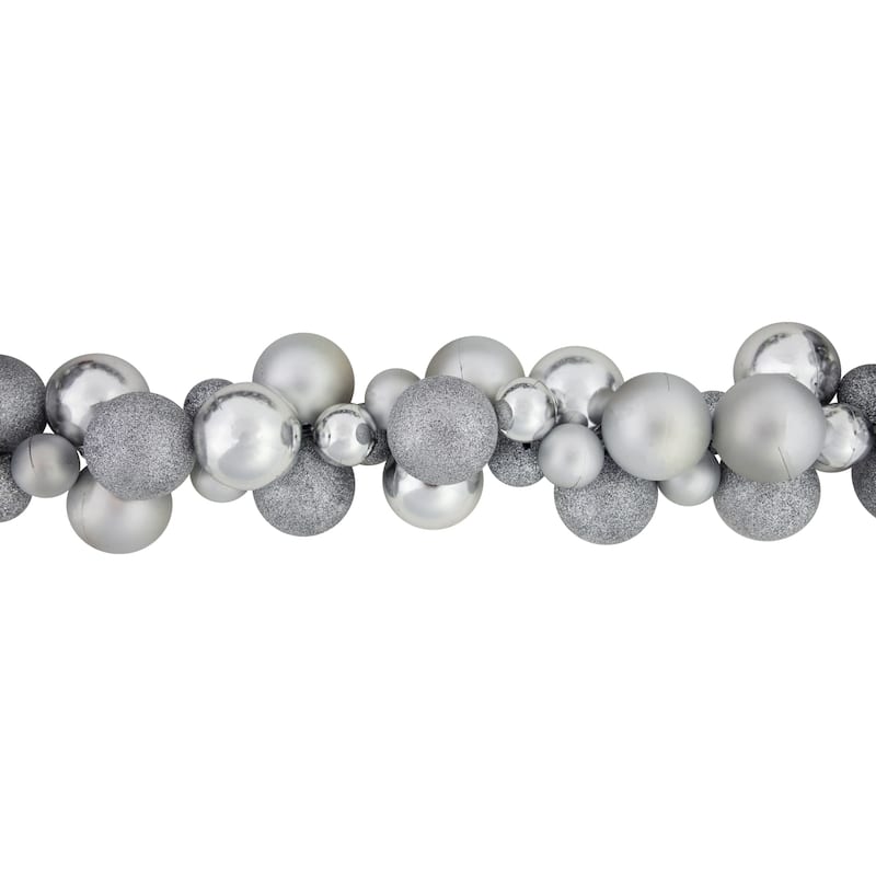 6' Shatterproof Ball 3-Finish Christmas Garland