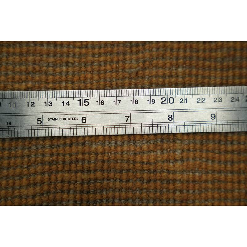 Hand Knotted Oriental 100% Wool Carpet Modern Contemporary Yellow & Gold Gabbeh Runner Rug - 7' 0'' X 2' 9''