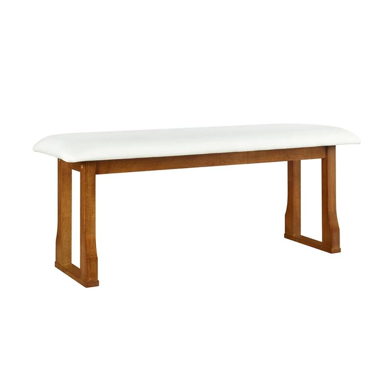 6-Piece Extendable Dining Table Set with Removable Leaf, Long Bench