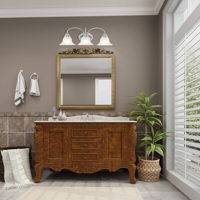 Livex Lighting 3-Light Polished Chrome Bath Vanity, 1533-05 - 23.5 W x 8" H x 8.75" E