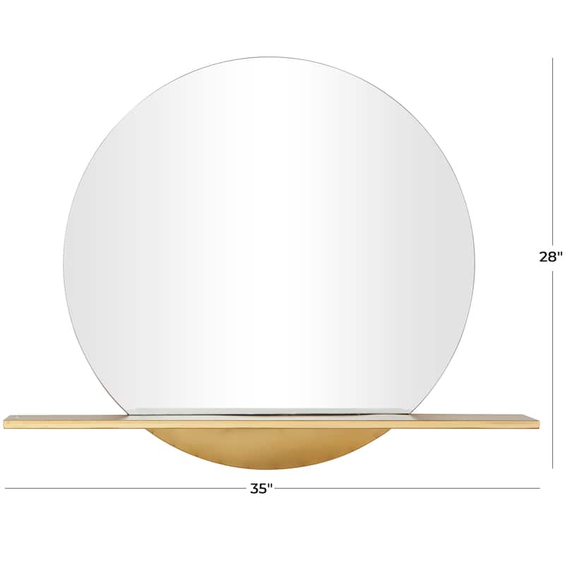 Metal 1 Shelf Wall Mirror - Gold - Roche River Decor
