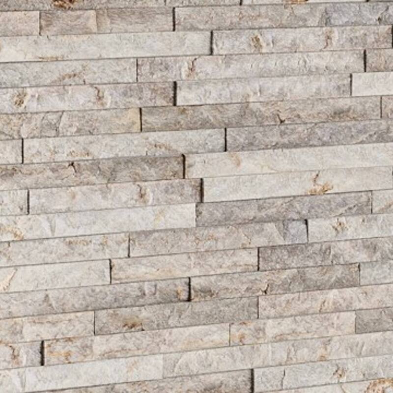 Slender Strip 3 in. x 12 in. Panel and 3 in. x 12 in. Corner Marble Wall Tile - Vanilla Panel - 2.95 in. x  11.81 in.