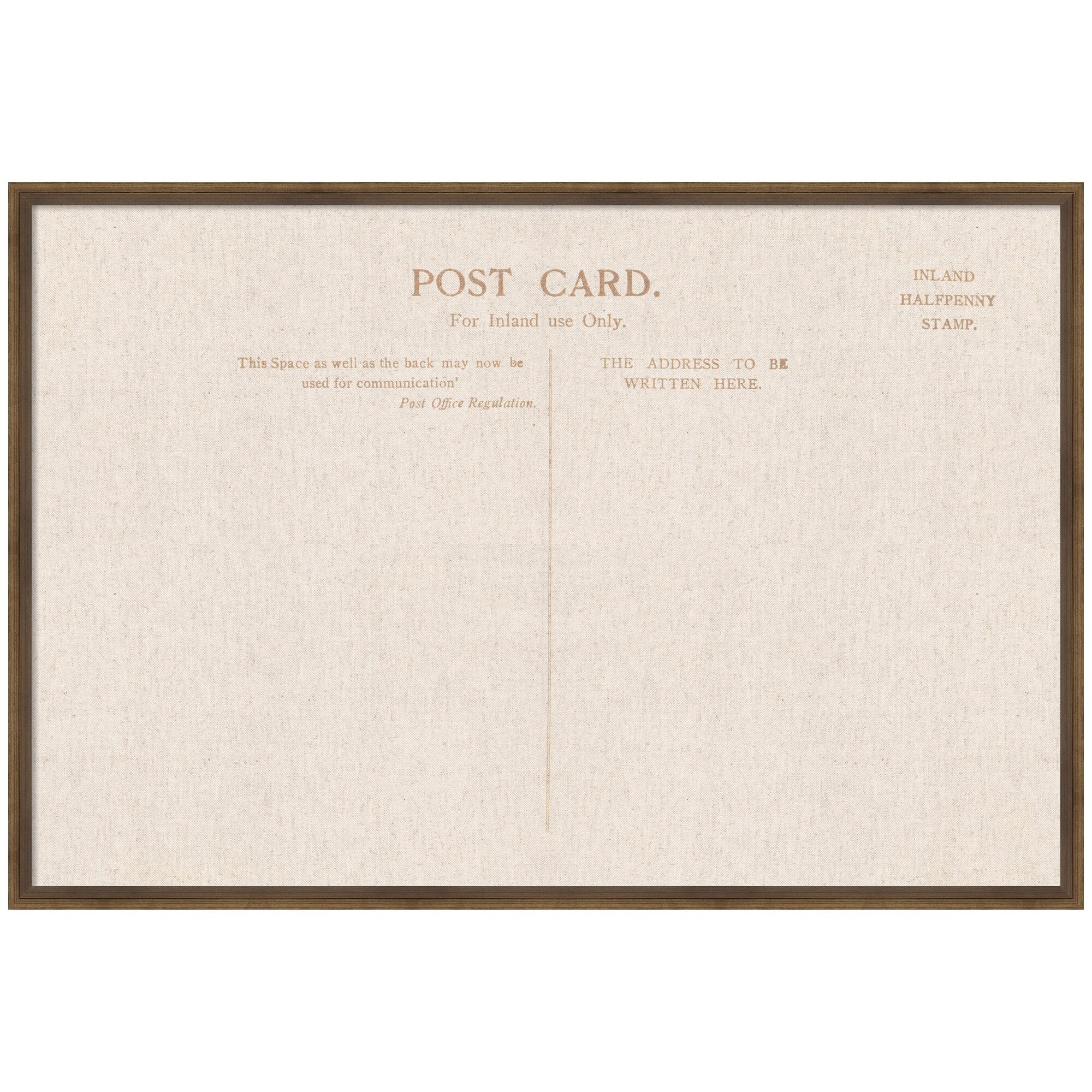 Kate and Laurel Framed Fabric Pinboard Linen Vintage Post Card Wall Organization