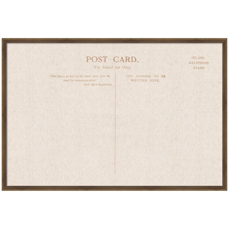 Kate and Laurel Framed Fabric Pinboard Linen Vintage Post Card Wall Organization - 37 x 25 - Bronze