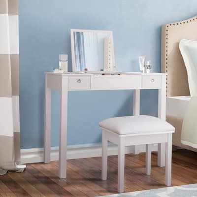 Accent Vanity Table Set with Flip-Top Mirror and 2 Drawers
