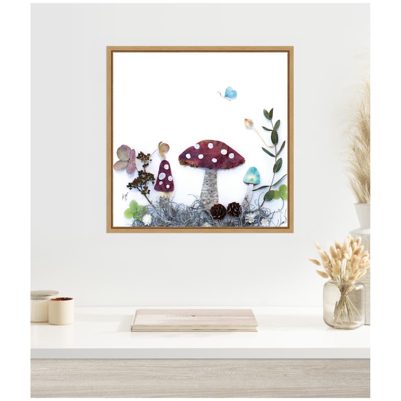 Kate and Laurel Mushroom No. 1 by Madeline Jeppesen Framed Canvas Wall Art Print
