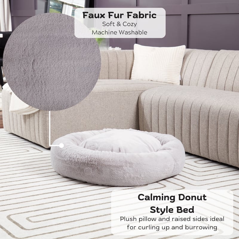 Ryder Faux Fur Cuddler Donut Bed