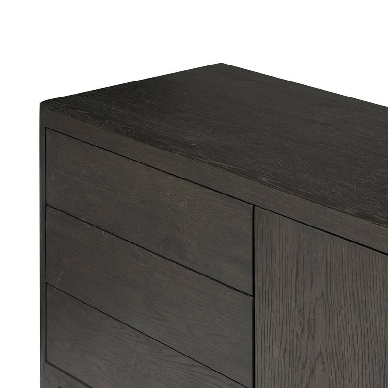 Marie Media Console-Smoked Black Oak Veneer