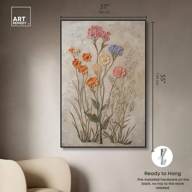 Sculpted Flora Frieze IV Canvas by Art Remedy