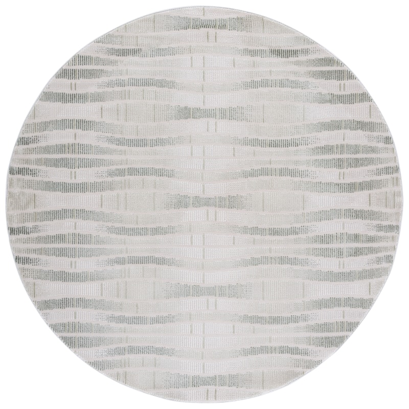 SAFAVIEH Prestige Sybil Contemporary Rug - 6'7" Round - Ivory/Light Green