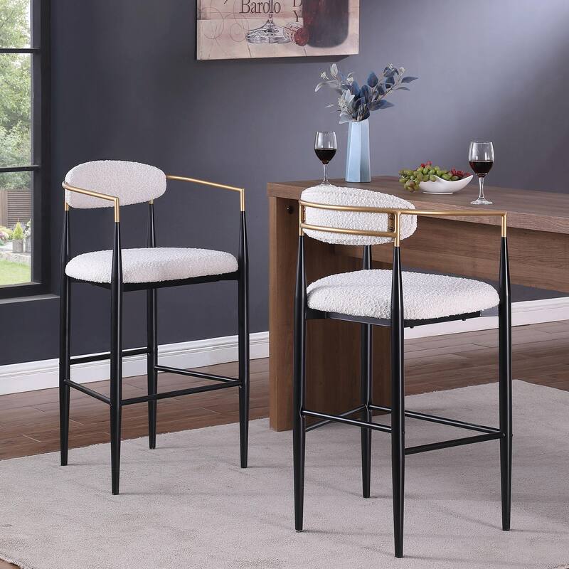 Modern Counter Stool Set - Comfortable, Sturdy Iron Frame