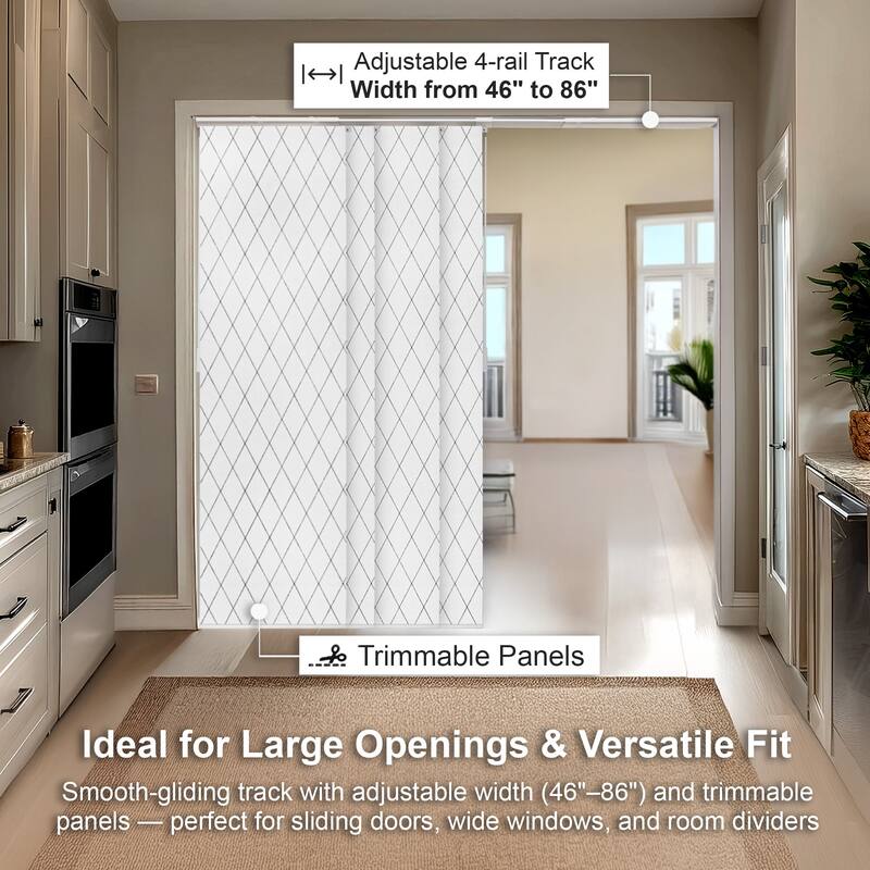 CHICOLOGY Adjustable Sliding Panels, 4-Rail Track, for Large Windows