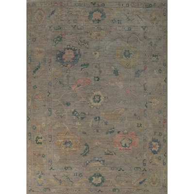 Vegetable Dye Oushak Turkish Area Rug Handmade Living Room Wool Carpet - 7'11"x 10'0"