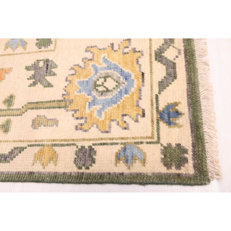 ECARPETGALLERY Hand-knotted Modern Oushak Green Wool Rug - 8'0 x 10'0
