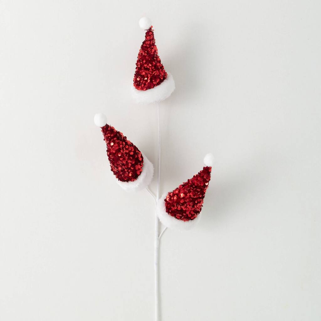 29.5"H Sullivans Artificial Christmas Red Glitter Christmas Spray, Red-White