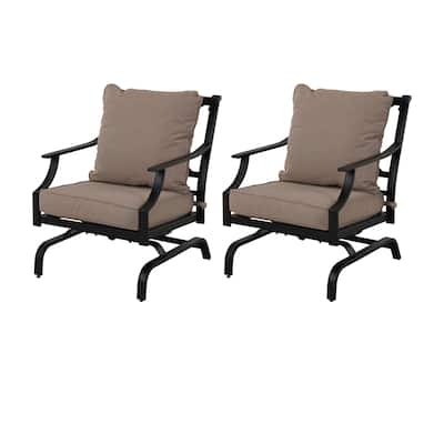 Patio Rocking Chairs with Olefin Cushions for Porch Backyard-2 Pack