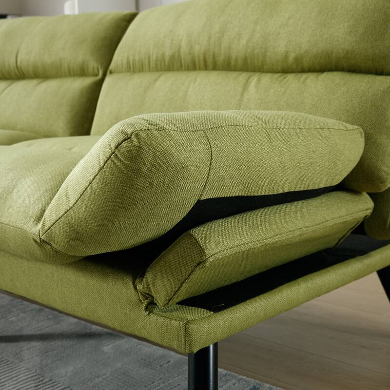 70.08" Teddy Fabric 2-Seater Loveseat Sofa with Thick Cushions, Metal Legs, and 600LB Weight Capacity