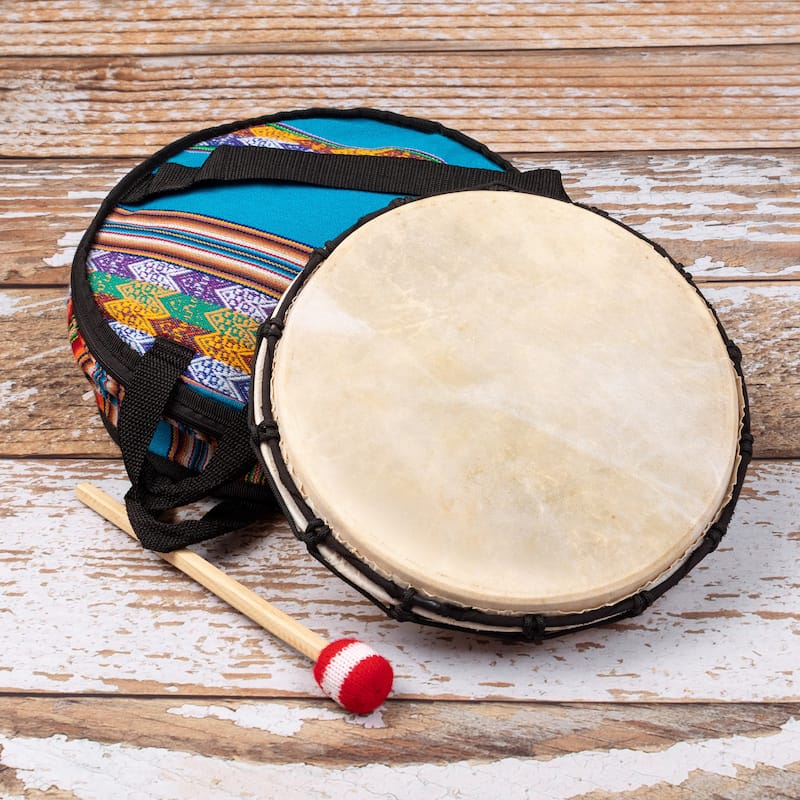 Novica Handmade Sacred Sound Leather And Wood Drum