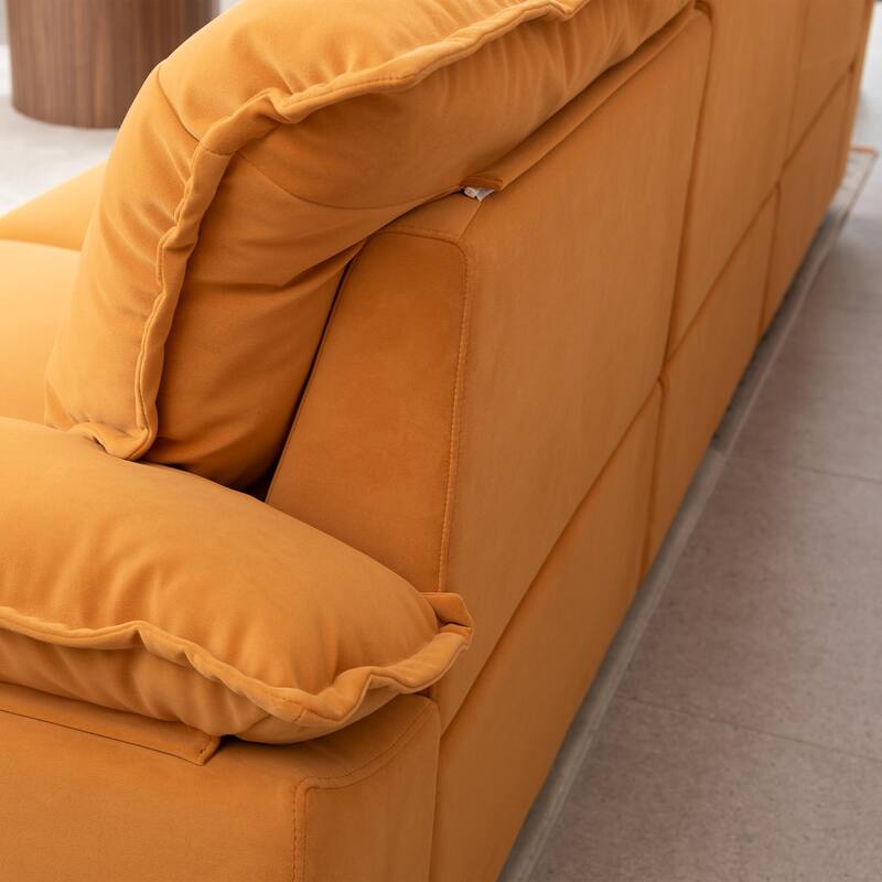Orange 102.34" 3-seater Sofa with Remove Pillowcase and Remove Backrest for Living Room