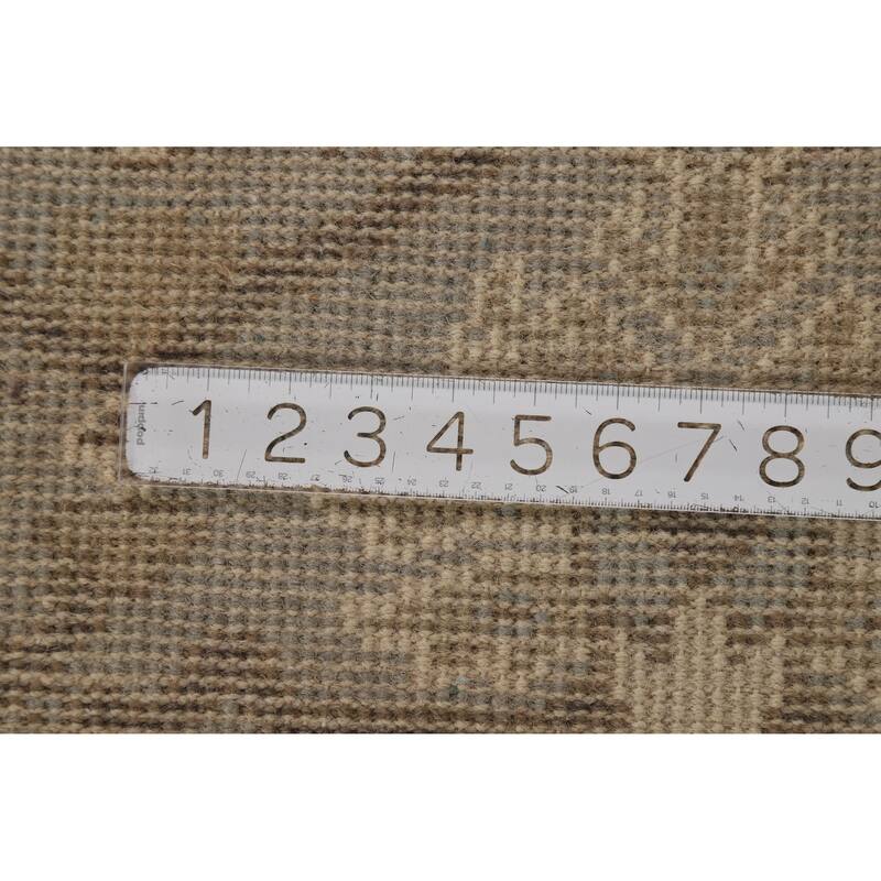 Ivory Oushak Indian Area Rug Handmade Wool Carpet - 8'1"x 9'8"