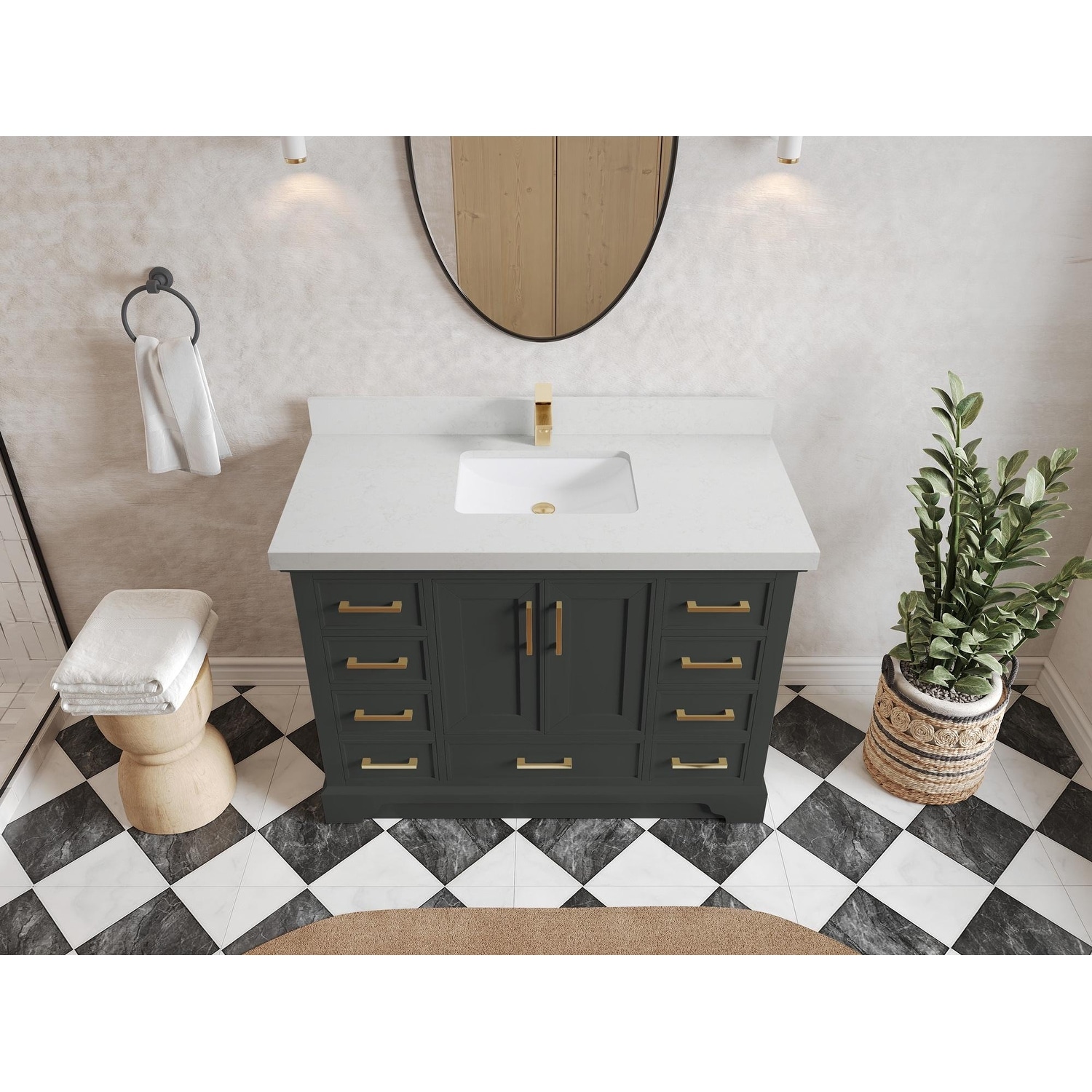 Willow Collections 48 x 22 Charlotte Single Sink Bathroom Vanity with Countertop