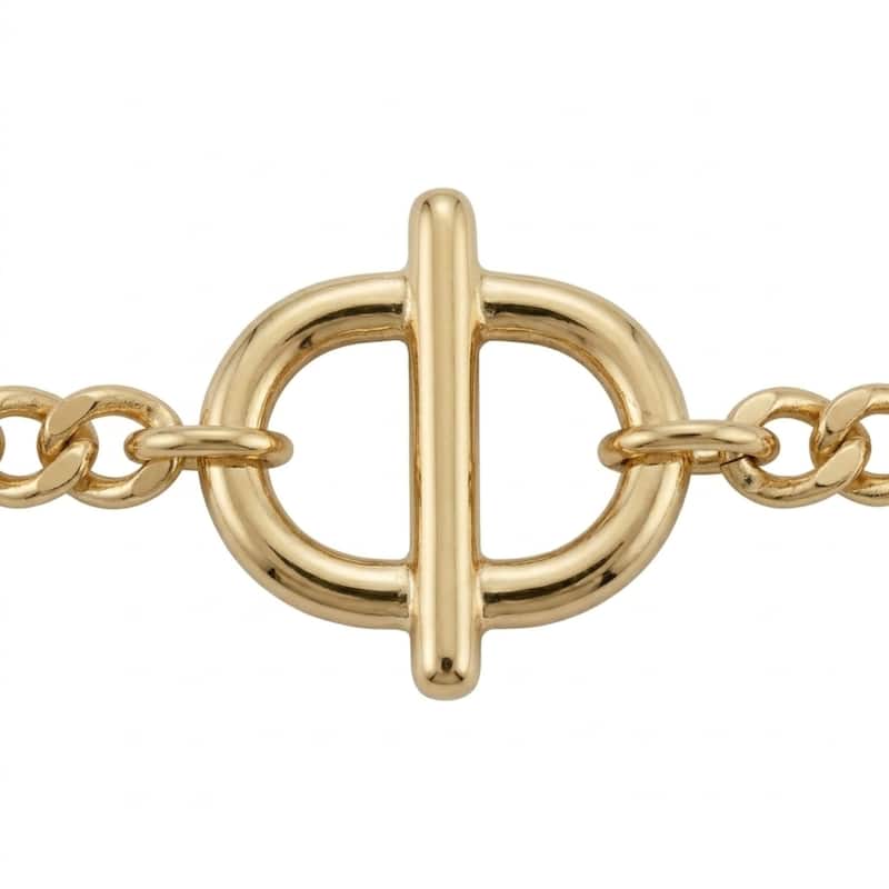 Au Naturale 10k Yellow Gold Oval and Bar Adjustable Choker Necklace