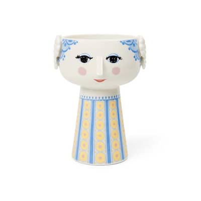 Bjørn Wiinblad Eva Vase, Blue, H: 7.3"