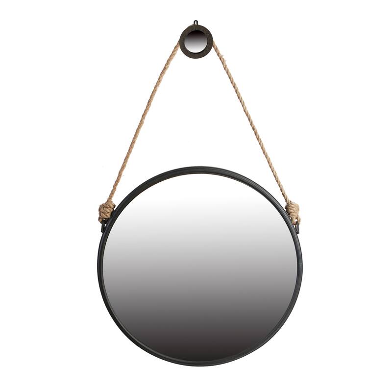 29.5" in On-trend Hanging Round Mirror with Black Framed