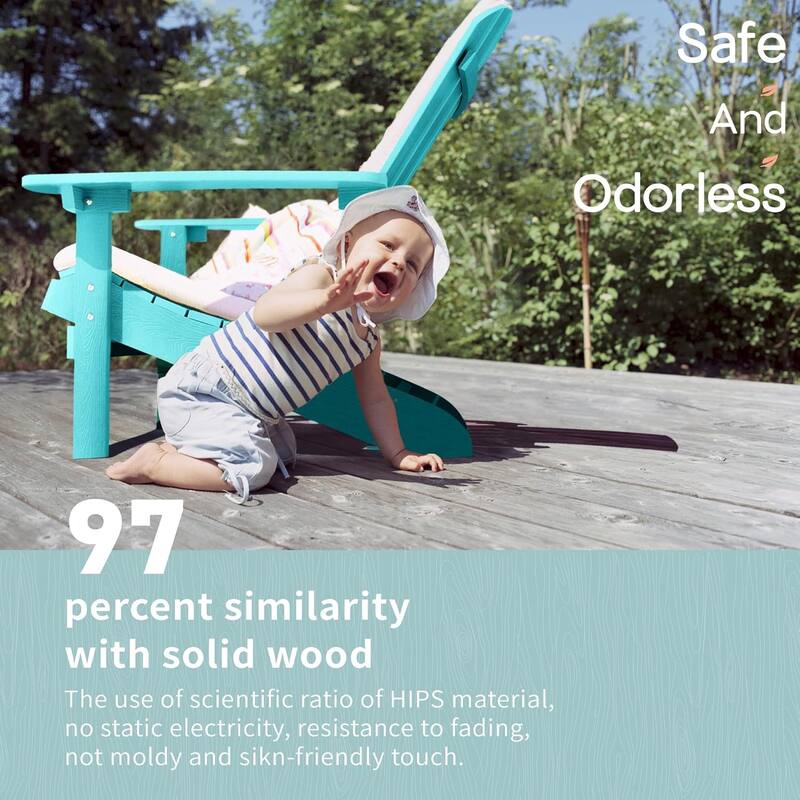 WINSOON All Weather HIPS Outdoor Plastic Adirondack Chairs Set of 2