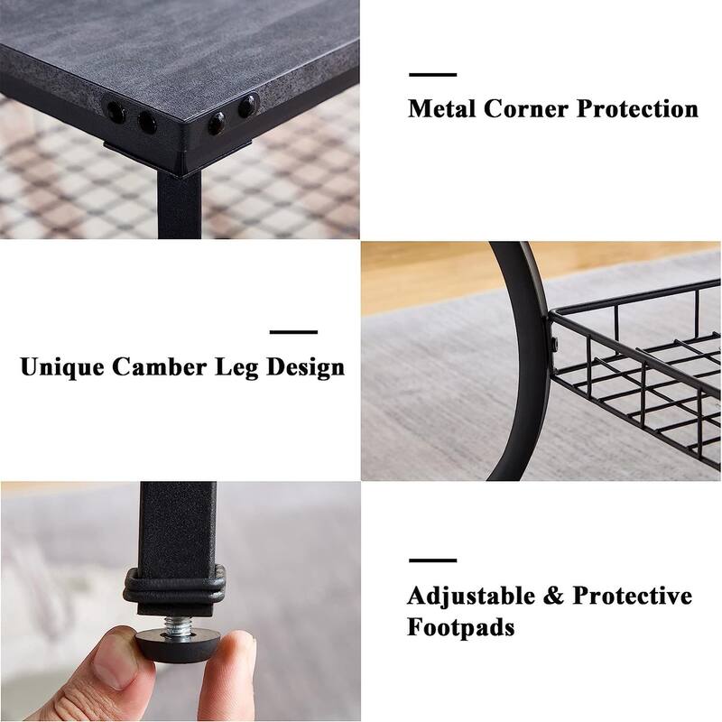 VECELO Mid Cectury 3-pieces Coffee Table Set, 3-Piece Living Room Table Set(Set of 3)