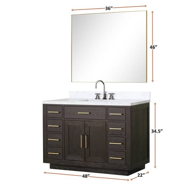 dimension image slide 6 of 15, Lexora Abbey Bath Vanity and Carrara Marble Top