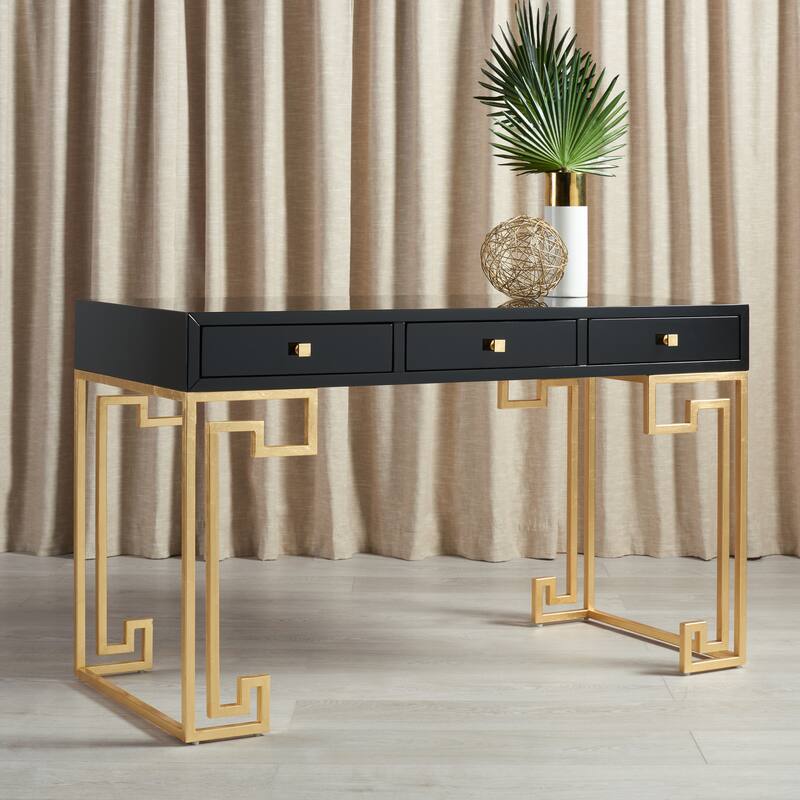 SAFAVIEH Couture Aiman Lacquer White/ Gold Writing Desk