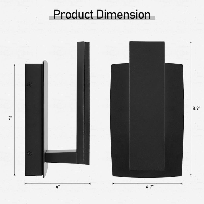 Modern LED Black/Bronze Aluminum Outdoor Wall Sconce(Set of 2)