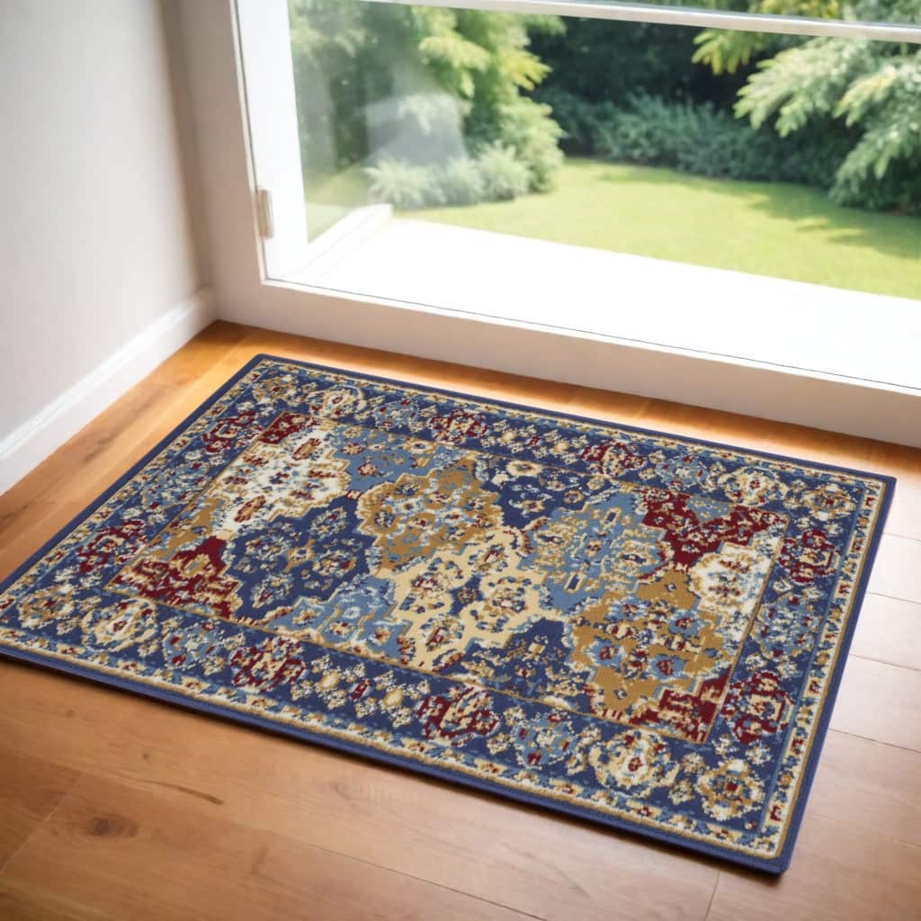 Lizab Distressed Non Skid Stain Resistant Low Pile Area Rug By HomeRoots - 48' X '24' X '0.25